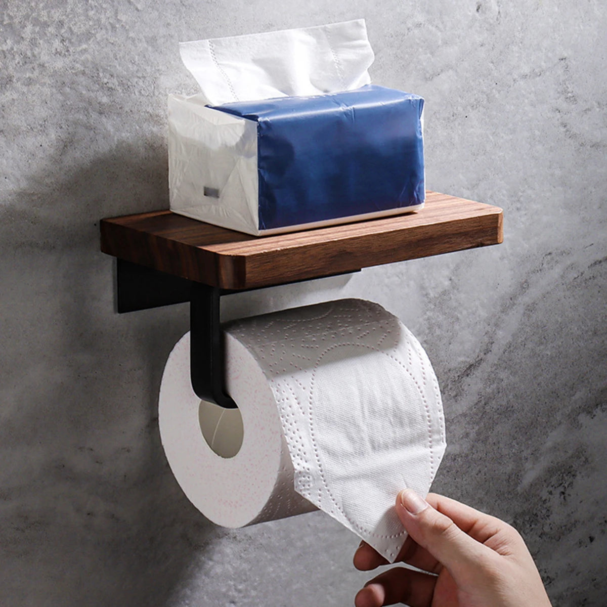 Wood Toilet Paper Holder
